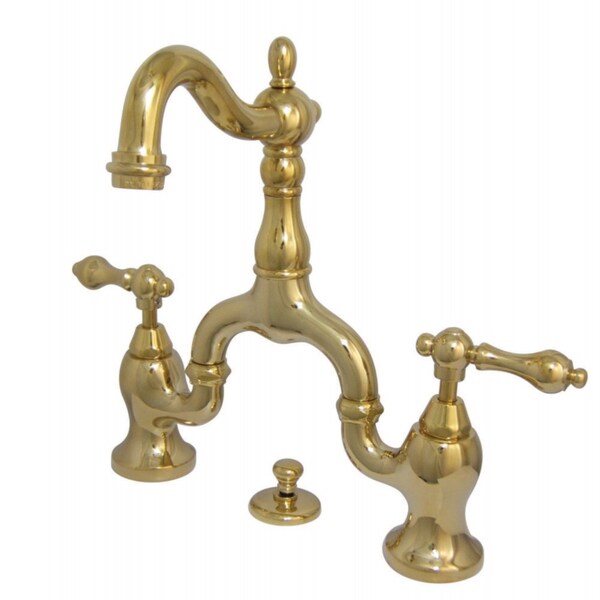 KS7972AL English Country Bathroom Bridge Faucet, Polished Brass